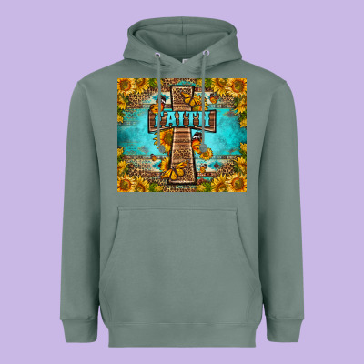 Western Faith Cross Butterfly Heavyweight Hoodie Designed By Lillyallendesigns