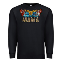 Black Western American Mama With Sunflowers Premium Sweatshirt - LillyAllenDesigns