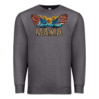 Charcoal Heather Western American Mama With Sunflowers Premium Sweatshirt - LillyAllenDesigns