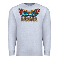 Heather Grey Western American Mama With Sunflowers Premium Sweatshirt - LillyAllenDesigns