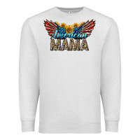 Oatmeal Heather Western American Mama With Sunflowers Premium Sweatshirt - LillyAllenDesigns