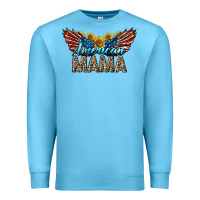 Ocean Blue Western American Mama With Sunflowers Premium Sweatshirt - LillyAllenDesigns