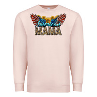 Pale Pink Western American Mama With Sunflowers Premium Sweatshirt - LillyAllenDesigns