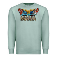 Seafoam Western American Mama With Sunflowers Premium Sweatshirt - LillyAllenDesigns