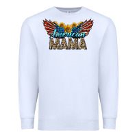 White Western American Mama With Sunflowers Premium Sweatshirt - LillyAllenDesigns
