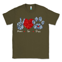 Army Green Peace Love Paws Classic Tee - Bettercallsaul