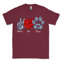 Burgundy Peace Love Paws Classic Tee - Bettercallsaul