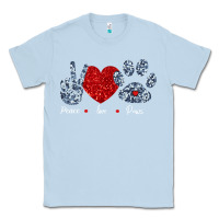 Dusty Blue Peace Love Paws Classic Tee - Bettercallsaul