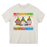 Cream christmas lights gnome Heavy Core Tee - MaliasSmallBusiness