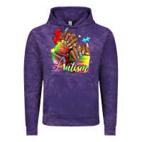 Cloud Purple Black woman Autism nails Vintage Hoodie - NancyCooperArtShop