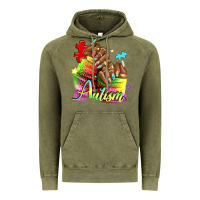 Vintage Olive Black woman Autism nails Vintage Hoodie - NancyCooperArtShop