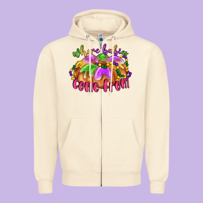 Where Babies Come From Zipper Hoodie Designed By Lillyallendesigns