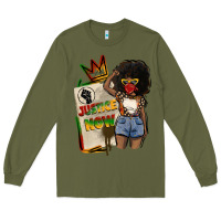 Army Green juneteenth justice now Long Sleeve Tee - CowGirlArtShop