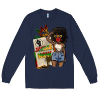Navy juneteenth justice now Long Sleeve Tee - CowGirlArtShop