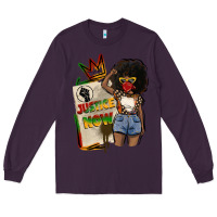 Plum juneteenth justice now Long Sleeve Tee - CowGirlArtShop
