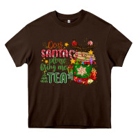 Chocolate Brown deer santa please bring me tea Heavy Core Tee - MaliasSmallBusiness