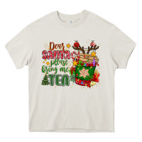Cream deer santa please bring me tea Heavy Core Tee - MaliasSmallBusiness