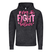 Vintage Black pray fight believe breast cancer Vintage Hoodie - texasbilliewilder