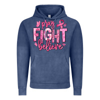 Pray Fight Believe Breast Cancer Vintage Hoodie | Teevron