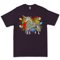Plum autism unicorn Premium Tee - LillyAllenDesigns