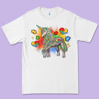 Autism Unicorn Premium Tee Designed By Lillyallendesigns