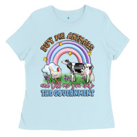 Baby Blue buy me animals and tell me you hate the government Ladies Tee - LillyAllenDesigns