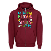 Burgundy be the reason someone smiles today Zipper Hoodie - LillyAllenDesigns