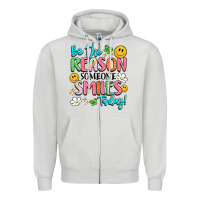 Dove Grey be the reason someone smiles today Zipper Hoodie - LillyAllenDesigns