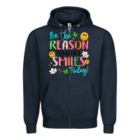 Navy be the reason someone smiles today Zipper Hoodie - LillyAllenDesigns
