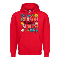 Red be the reason someone smiles today Zipper Hoodie - LillyAllenDesigns