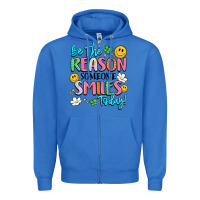 True Royal be the reason someone smiles today Zipper Hoodie - LillyAllenDesigns