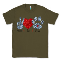 Army Green Peace Love Paws Classic Tee - Bettercallsaul