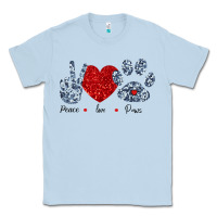 Dusty Blue Peace Love Paws Classic Tee - Bettercallsaul