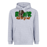 Heather Grey Rawr Dinosaur Heavyweight Hoodie - LillyAllenDesigns