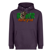Plum Rawr Dinosaur Heavyweight Hoodie - LillyAllenDesigns