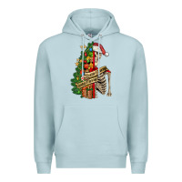 Blue Mist sorta merry sorta scary skeleton Premium Hoodie - FaDigitalArtStudio