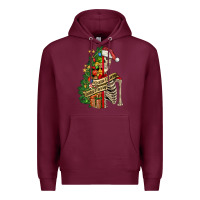 Burgundy sorta merry sorta scary skeleton Premium Hoodie - FaDigitalArtStudio