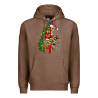 Chestnut sorta merry sorta scary skeleton Premium Hoodie - FaDigitalArtStudio