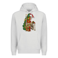 Dove Grey sorta merry sorta scary skeleton Premium Hoodie - FaDigitalArtStudio