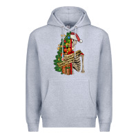 Heather Grey sorta merry sorta scary skeleton Premium Hoodie - FaDigitalArtStudio