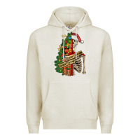 Oatmeal Heather sorta merry sorta scary skeleton Premium Hoodie - FaDigitalArtStudio
