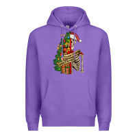 Purple sorta merry sorta scary skeleton Premium Hoodie - FaDigitalArtStudio