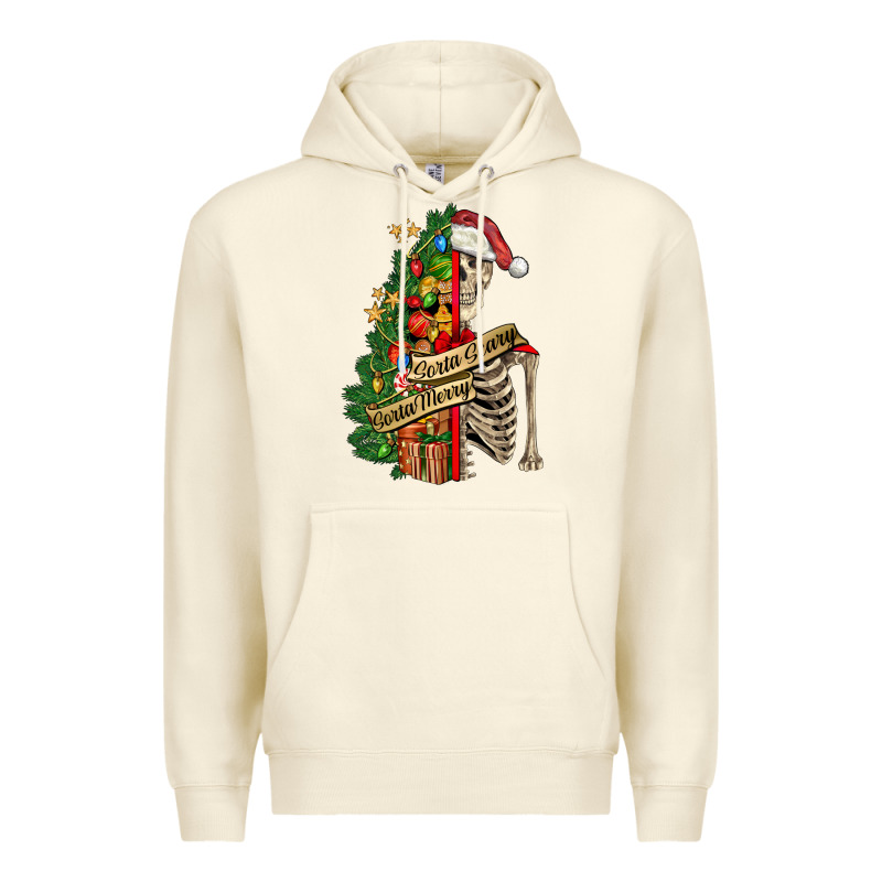 Sorta Merry Sorta Scary Skeleton Premium Hoodie by FaDigitalArtStudio | Teevron