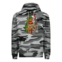 Slate Camo sorta merry sorta scary skeleton Premium Hoodie - FaDigitalArtStudio