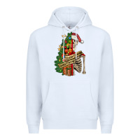 White sorta merry sorta scary skeleton Premium Hoodie - FaDigitalArtStudio