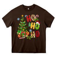 Chocolate Brown ho ho ho christmas Heavy Core Tee - MaliasSmallBusiness