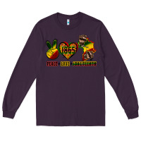 Plum peace love juneteenth Long Sleeve Tee - CowGirlArtShop