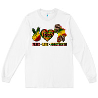 White peace love juneteenth Long Sleeve Tee - CowGirlArtShop