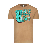Vintage Camel Give Cancer the boot Ovarian Cancer teal ribbon Vintage Tee - NancyCooperArtShop