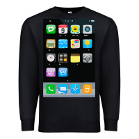 Black cell phone smartphone mobile app halloween costume Premium Sweatshirt - tuanDangUi